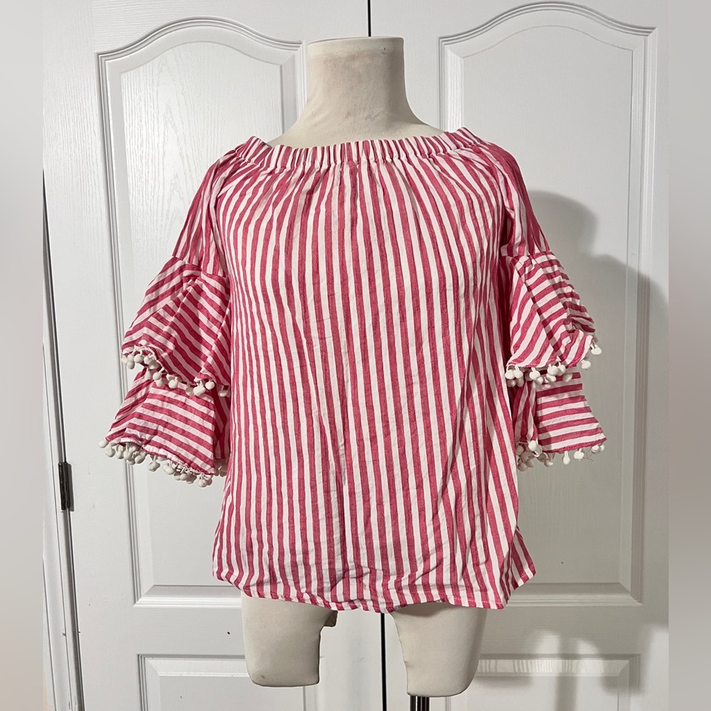 Cupio‎ 100% Cotton Tiered Sleeve Loose Fit Blouse - sz S